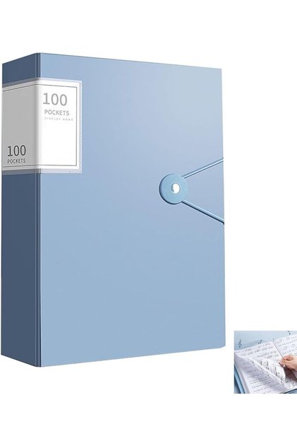 Joyzzz Plastic Presentation Book, Document Organizer Binder with 100 Pocket Clear Sheet Protectors,