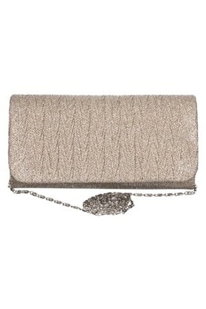 Poseta Bej Lucioasa cu Lant pentru Femei 20x5x10cm, Poliester