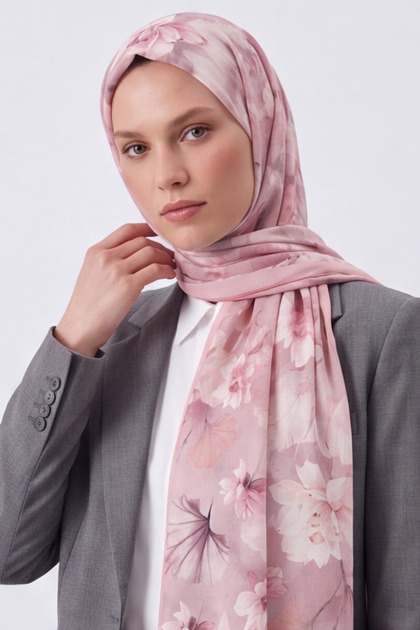 Women's French Silk Luxury Shawl Printed Cotton