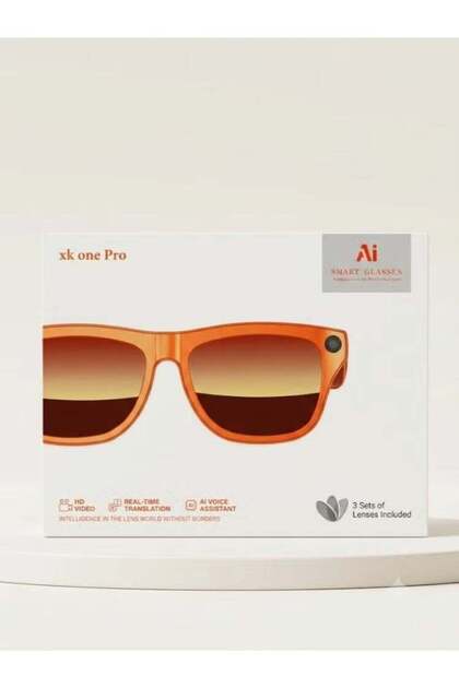 XK One Pro Smart Bluetooth Sunglasses with HD Camera, AI Real-Time Translation, Open-Ear Audio, Touch Control & 3 Lenses