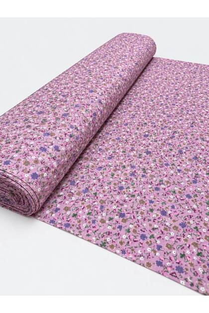 100% Cotton Patterned Poplin Fabric - Floral - (50X170)