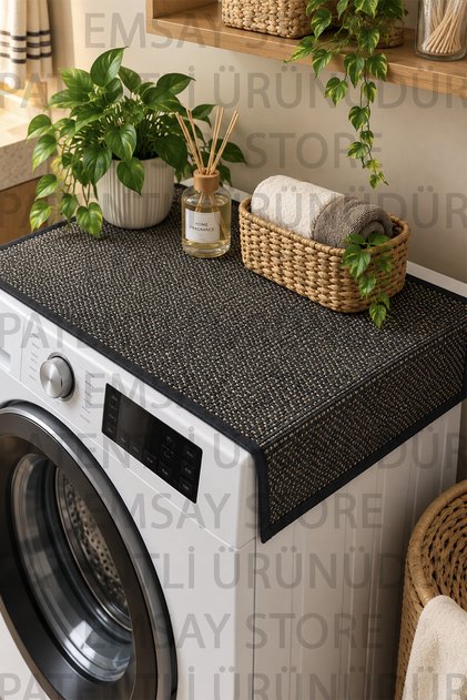 ÖZEL EL YAPIMI Hasır Bambu Kaydırmaz Tabanlı, Banyo Çamaşır Makinası, Kapı Önü Ve Çok Amaçlı Bambu Mat 80x50 Cm