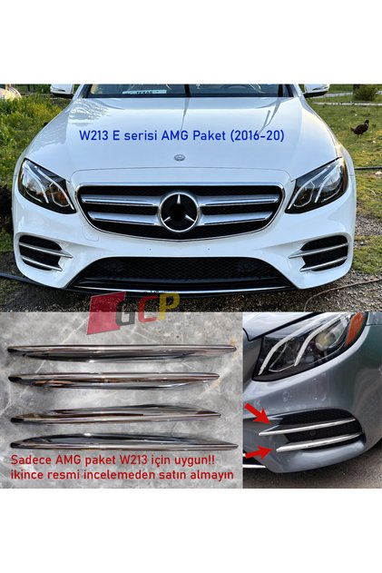 W213 E Series Amg Bumper Chrome Eyebrows (Without Makeup, Compatible with W213)