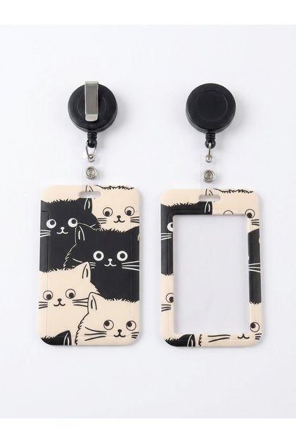 حامل بطاقات الهوية بتصاميم لطيفة مع بكرة سلك قابلة للسحب Cute ID Card Badge Holder with Retractable Reel and Clip