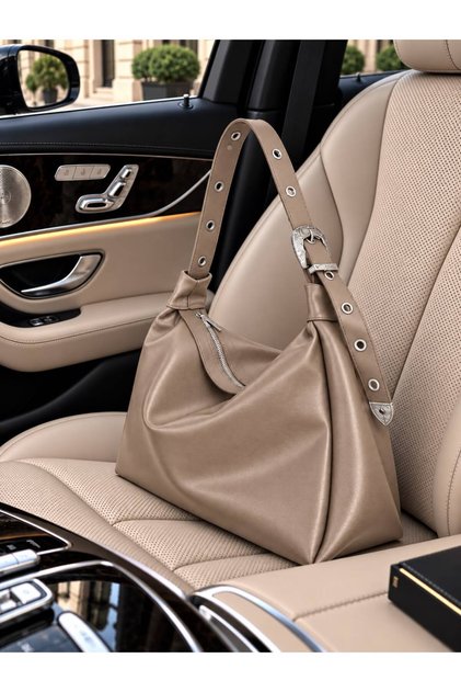 Women's Large Volume Bag with Buckle Detail, Stylish Daily Casual Bag, a Quality, Length 36, Width 46, Length 1O