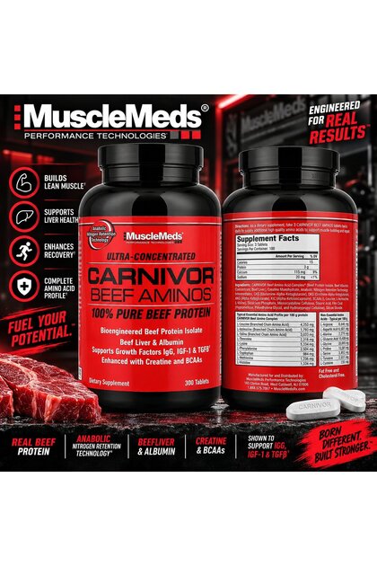 Carnivor Beef Amino Bioengineered Beef Protein Isolate 300 TAB