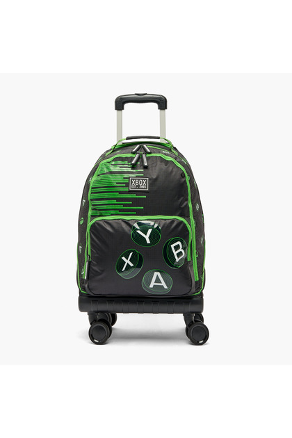 Microsoft Print Trolley Bag for Boys 8-13 Years with Retractable Handle - 15.6 inch