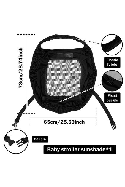 Black With skylight Stroller Sun Shade Universal Baby Stroller Accessories Breathable Sun Protection