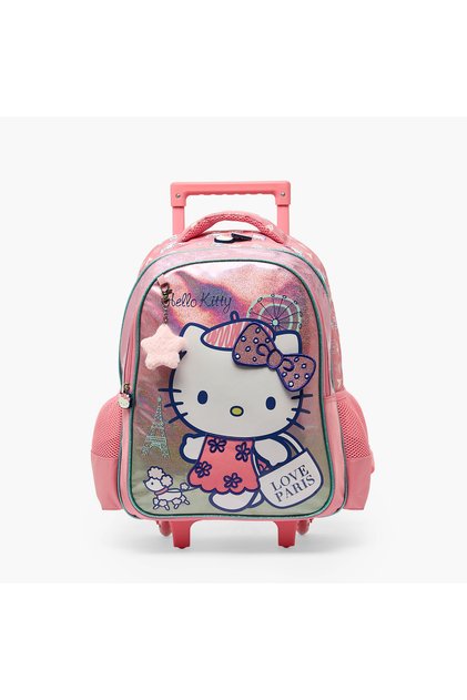 Hello Kitty Print Trolley Bag for Girls 5-8 Years with Durable Wheels - 16 inches