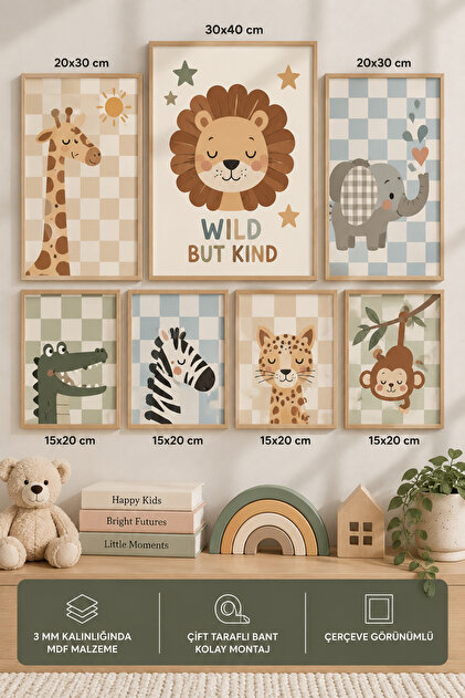 7-Piece Frame-Looking Modern Painting Set | Children's Room Wall Decoration