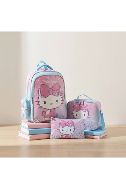 Hello Kitty 3-Piece School Backpack Set for Girls 5-8 Years with Lunch Bag - 16 inches