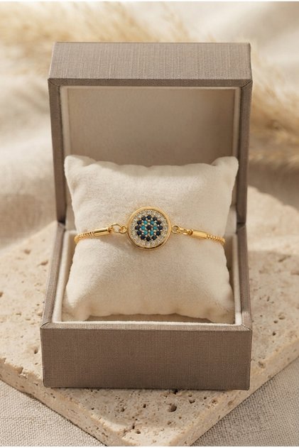 Handmade Zircon Stone Evil Eye Beaded Bracelet with Elevator Clasp