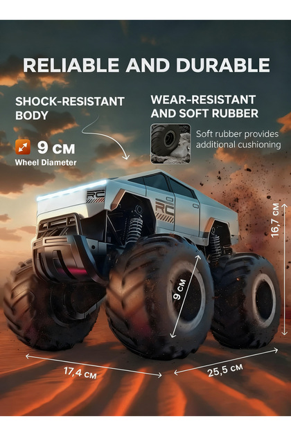 RC Truck Car Kids Toys for Ages 8+, Remote Control Car Waterproof Monster Truck, Amphibious 4WD All Terrain Off-Road Pickup, 1:16 Scale, 2.4GHZ Vehicles, Perfect for Kids Birthday Gift