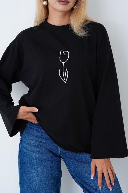Tulip Printed Long Sleeve Body Suitable for Tesselat Clothing
