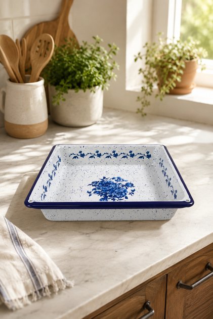 27X30X5,5Cm 30 No Enamel Oven Tray Rectangular Tray 30 cm