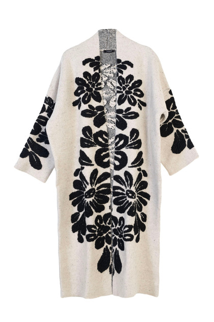 Floral Patterned Long Cardigan