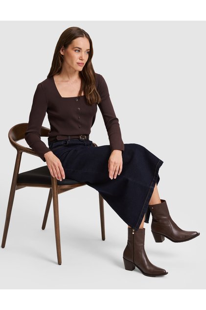 Saks Slim Fit Jean Skirt 50330681-Vr032