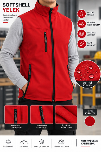 Premium Softshell Yelek – Rüzgar Geçirmez & Su İtici