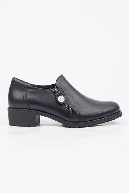 Mammamia Genuine Leather Casual Shoes with Side Zipper