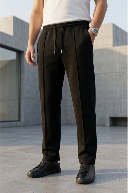 Men's Warm Three-Threaded Sweatpants with Inner Padded Lining