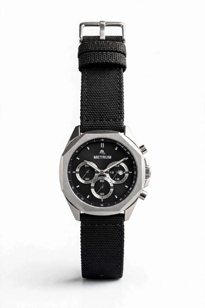 Erkek Kol Saati Siyah Dokuma Kordon 43mm Quartz 3 ATM Su Geçirmez"