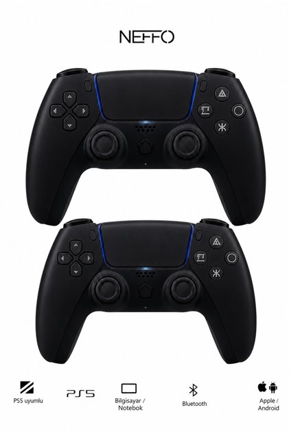 PS5 Tam Uyumlu Oyun Kolu Kablosuz Bluetooth Gamepad İki Adet Type-C Şarjlı Titreşimli PC Android iOS Uyumlu (Muadil)
