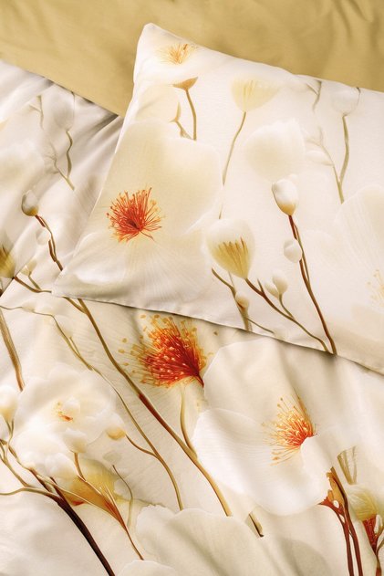 3D Flower 100% Cotton Satin - Lumea Gold