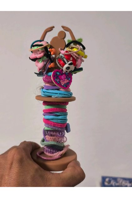 Ballerina 2-Tier Hair Elastic and Scrunchie Organizer Hair Accessory Holder Stand