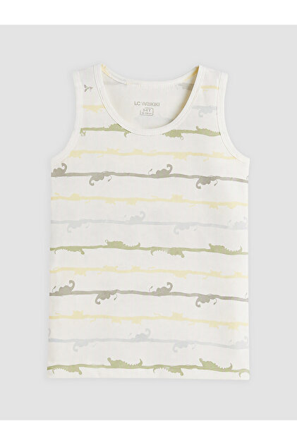 Vizyon New Season Ecru Crew Neck Boys' Undershirt