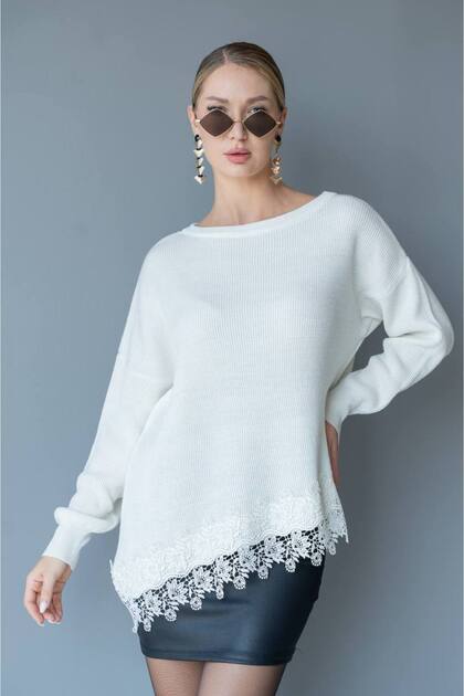 Women's Lace Detailed Knitwear Sweater