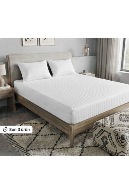 Cotton Satin Elastic Bed Sheet %Cotton Satin