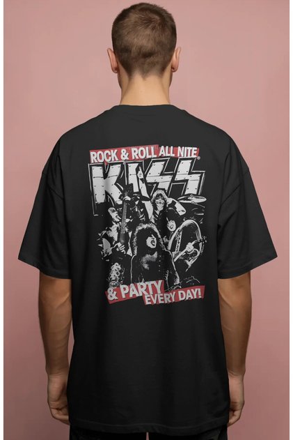 Kiss Rock Metal Music Band Printed Unisex Oversize Premium T-Shirt
