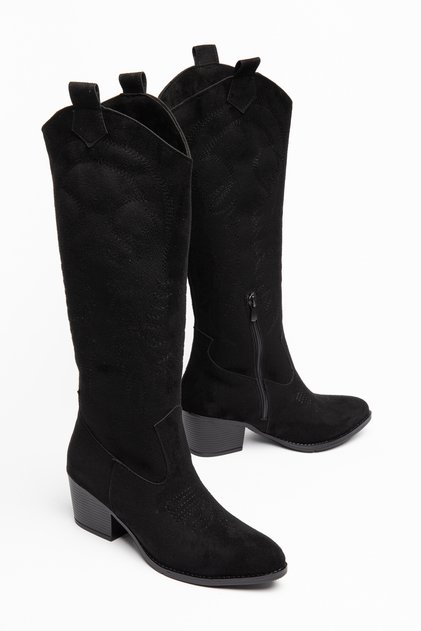 Embroidered Zippered Long Women's Cowboy Boots