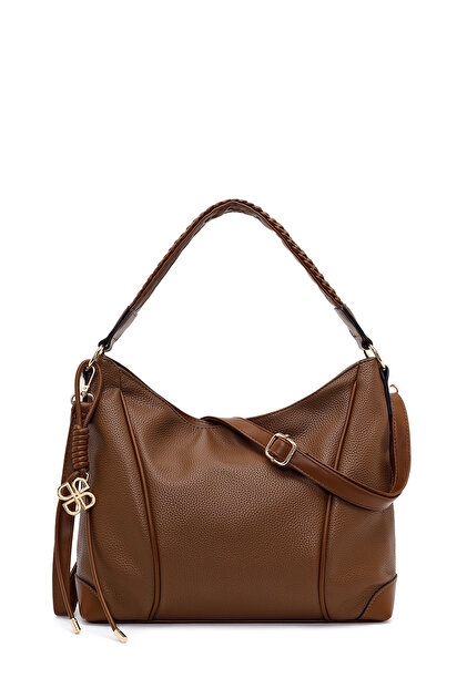 Women's Brown Long Strap Shoulder Bag with Accessories Ab200024Sf