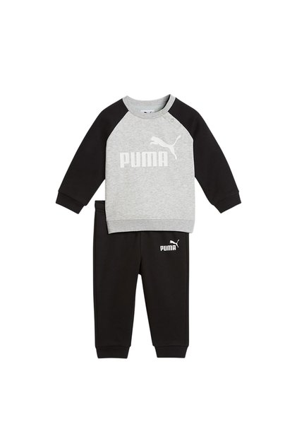 Children's Black Ess Raglan Crew Set Tracksuit Set