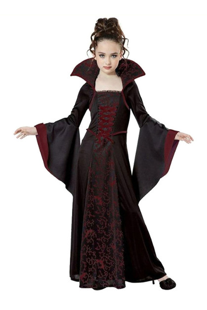 Child Royal Vampire Costume Vampire Costume Child Dress Vampiress Outfit Gothic Halloween Costume for Child Dress