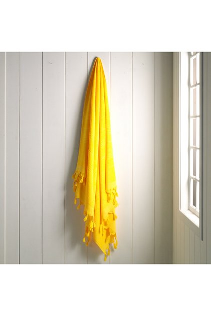 Yellow Monaco Towel Peshtamal - 100% Cotton Beach Towel - 90X180 cm
