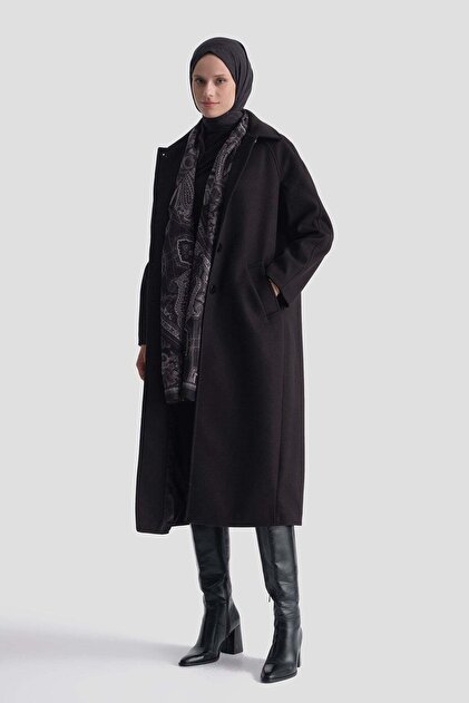 Oversize Cashmere Coat Black