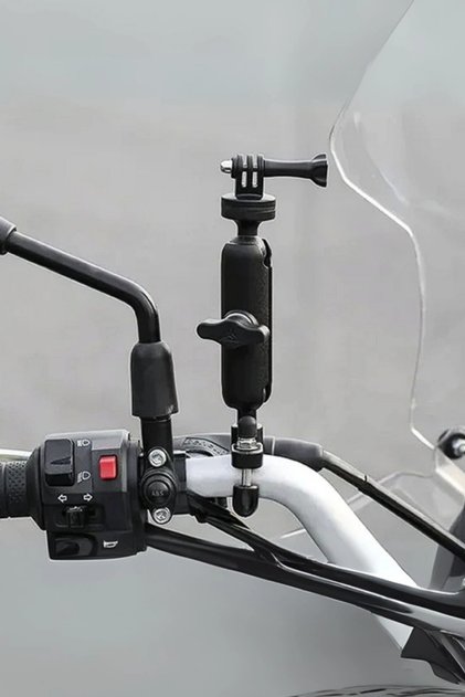 DJI 360 Insta360 Gopro Uyumlu Motosiklet Sabitleme Aparatı Kamera Gidon ve Ayna Bağlantı Aparatı