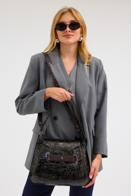 Italian Design 100% Genuine Leather Women's Hand and Shoulder Bag - Handcrafted Italian Style Crossbody Model