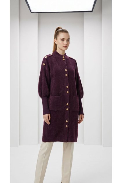 Fashionable Long, Thick, Oversized (110cm) Cardigan with Button Accessories