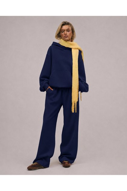 Unisex Women's Men's Unprinted Comfortable Fit Oversize 3 Thread Hooded Hoodie and Baggy Sweatpants