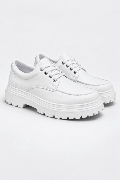 Jy-T13 Nova Lace-Up Leather Men's Casual Sports Classic Shoes Cbt - White