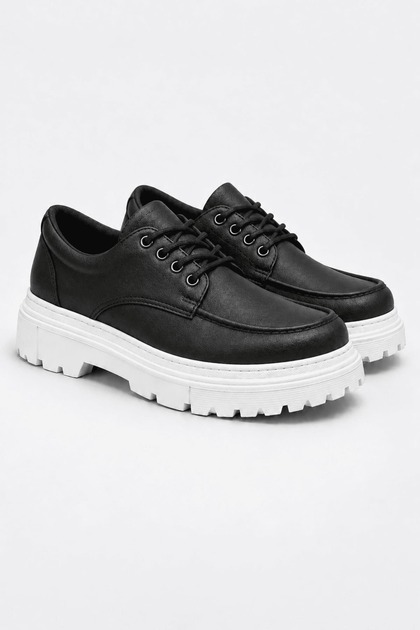 Jy-T13 Nova Lace-Up Leather Men's Casual Sports Classic Shoes Cbt - Black