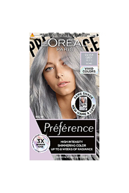 Vopsea de păr permanentă Preference Culori Vibrante cu Amoniac 10.112 Gri Argintiu, 204 ml