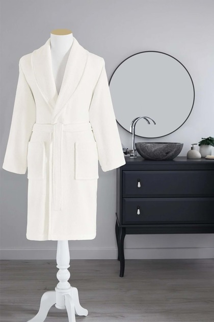 Single Bathrobe Şalyaka-Colored Avm Cream (Size S-M)