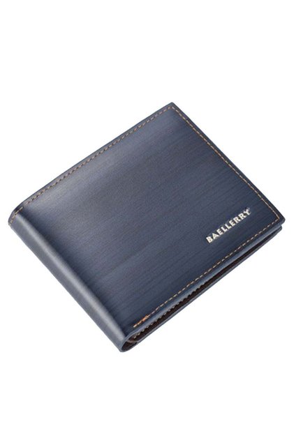 2 Fold Brief Design Short Wallet Blue