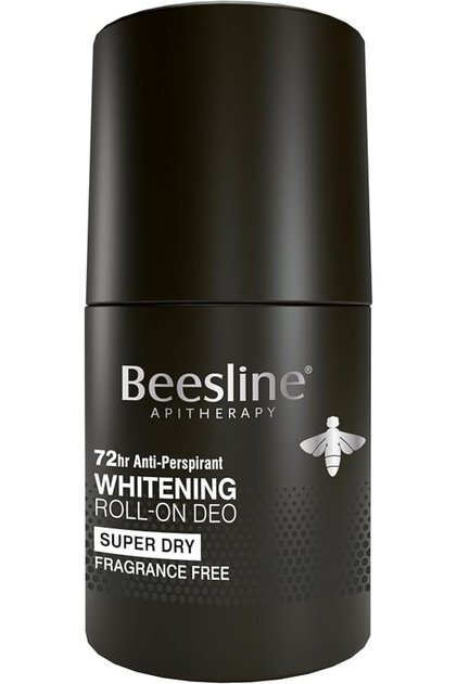 Beesline Natural Whitening Roll On Deodorant Super Dry Fragrance Free Silver Power 2x50ML (1+1 مجانًا)