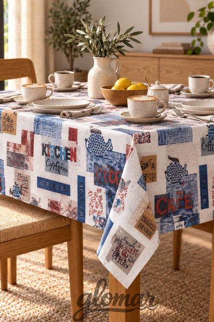 Stain-Resistant, Worry-Free Tablecloth, Raschel Fabric, Coffee Corner, Kitchen Table, Balcony Table, Winter Garden