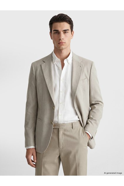 Özmarka New Season Beige Slim Fit Men's Blazer Jacket